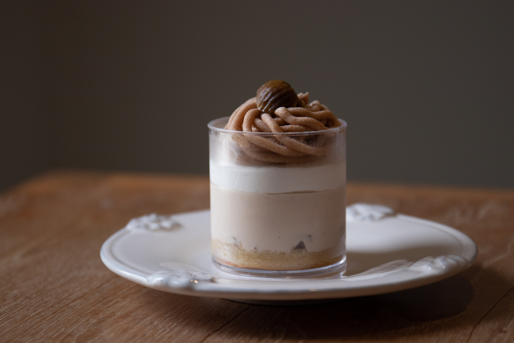 Close up Mont Blanc Cake